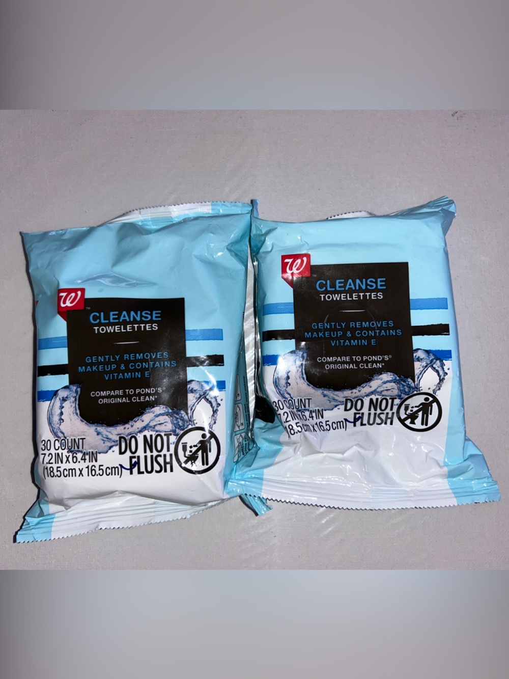 Walgreens Cleanse Towelettes - Blue Travel Packs x2